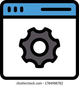 browser vector flat color icon 