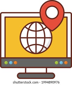 browser vector flat colour iconw