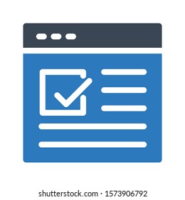 browser vector glyph color icon 