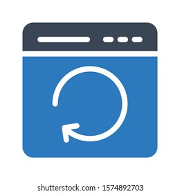 browser vector glyph color icon 