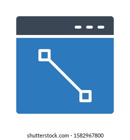 browser vector glyph color icon 