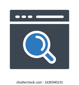 browser vector glyph color icon 