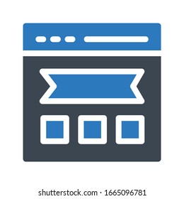 browser vector glyph color icon 
