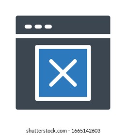 browser vector glyph color icon 