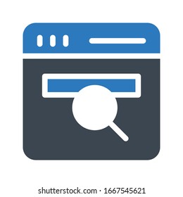 browser vector glyph color icon 