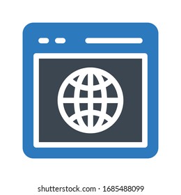 browser vector glyph color icon 