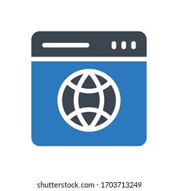 browser vector  glyph color icon 