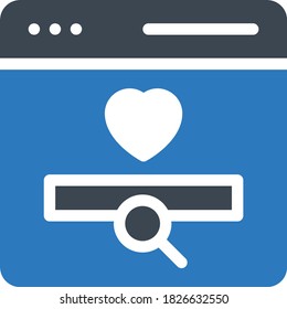 browser vector glyph color icon 