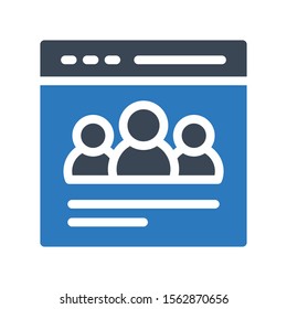 browser vector glyph colour icon 