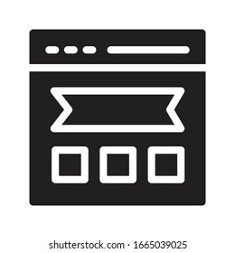 browser vector glyph flat icon 
