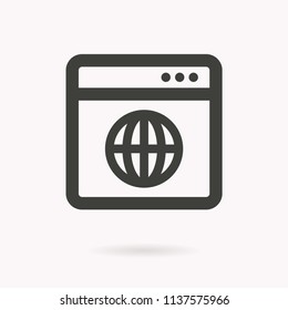 Browser vector icon. Black illustration isolated for graphic and web design.