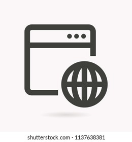 Browser vector icon. Black illustration isolated for graphic and web design.