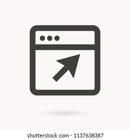 Browser vector icon. Black illustration isolated for graphic and web design.
