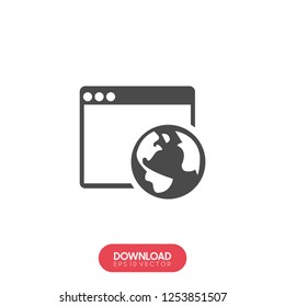 Browser vector icon. Black illustration isolated on white background for graphic and web design.