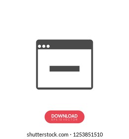 Browser vector icon. Black illustration isolated on white background for graphic and web design.