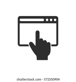 Browser vector icon. Black illustration isolated on white background for graphic and web design.
