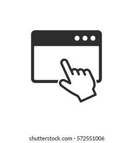 Browser vector icon. Black illustration isolated on white background for graphic and web design.