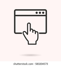 Browser vector icon. Black illustration isolated on white background for graphic and web design.
