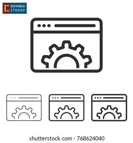 Browser vector icon. Black illustration isolated on white background. Thin line symbol. Editable stroke.