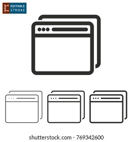 Browser vector icon. Black illustration isolated on white background. Thin line symbol. Editable stroke.