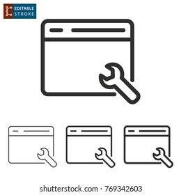 Browser vector icon. Black illustration isolated on white background. Thin line symbol. Editable stroke.