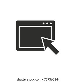 Browser vector icon. Black illustration isolated on white background for graphic and web design.