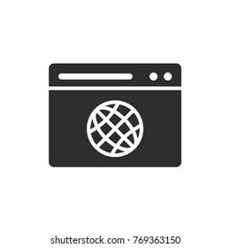 Browser vector icon. Black illustration isolated on white background for graphic and web design.