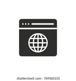 Browser vector icon. Black illustration isolated on white background for graphic and web design.