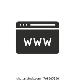 Browser vector icon. Black illustration isolated on white background for graphic and web design.
