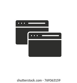 Browser vector icon. Black illustration isolated on white background for graphic and web design.