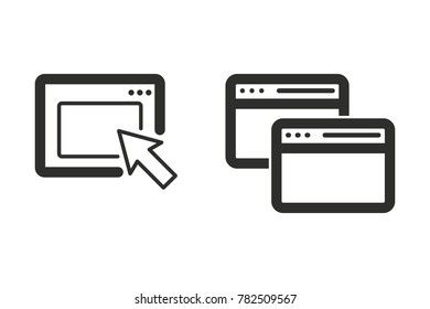 Browser vector icon. Black illustration isolated on white background for graphic and web design.