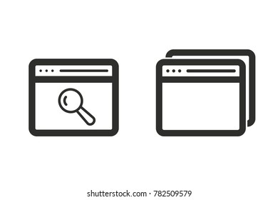 Browser vector icon. Black illustration isolated on white background for graphic and web design.