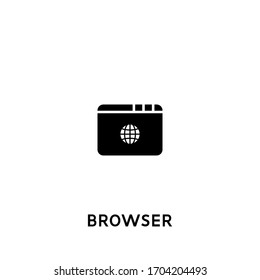browser vector icon. browser black sign on white background. browser icon for web and app