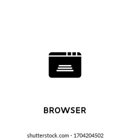 browser vector icon. browser black sign on white background. browser icon for web and app