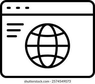 Browser vector icon. Can be used for printing, mobile and web applications.