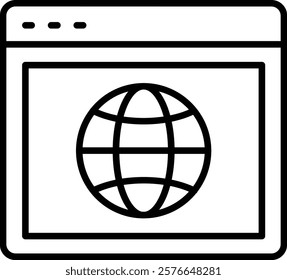 Browser vector icon. Can be used for printing, mobile and web applications.