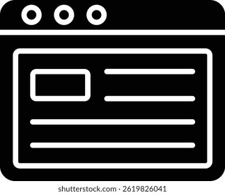 Browser vector icon. Can be used for printing, mobile and web applications.