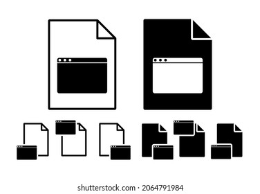 Browser vector icon in file set illustration for ui and ux, website or mobile application