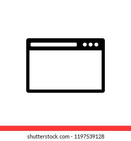 Browser vector icon, internet symbol. Simple, flat design for web or mobile app