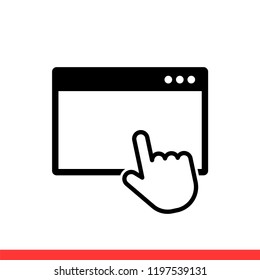 Browser vector icon, internet symbol. Simple, flat design for web or mobile app