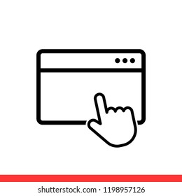 Browser vector icon, internet symbol. Simple, flat design for web or mobile app