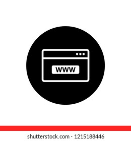 Browser vector icon, internet symbol. Simple, flat design for web or mobile app