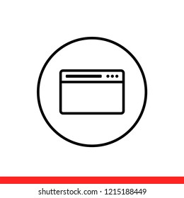 Browser vector icon, internet symbol. Simple, flat design for web or mobile app