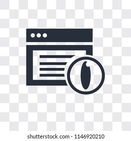 Browser vector icon isolated on transparent background, Browser logo concept