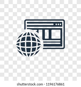 Browser vector icon isolated on transparent background, Browser transparency logo concept