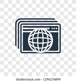 Browser vector icon isolated on transparent background, Browser transparency logo concept