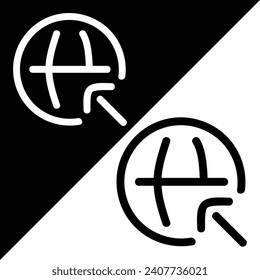 Browser Vector Icon, Outline style, isolated on Black and White Background.