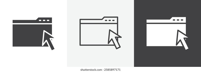 Browser vector icons collection graphic designs for ui designs