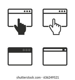 Browser vector icons set. Illustration isolated for graphic and web design.