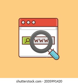 browser Vector illustration on a transparent background. Premium quality symbols. Vector Line Flat color  icon for concept and graphic design.